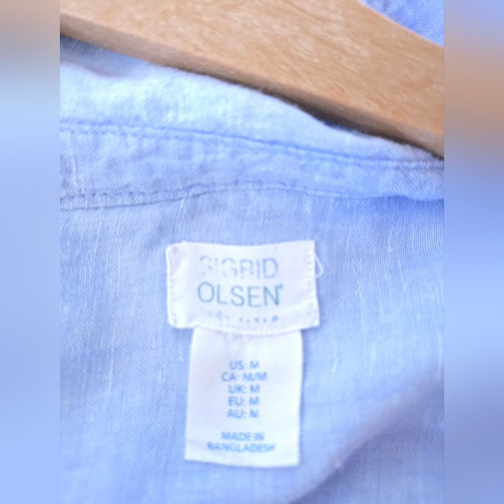 Sigrid Olsen Light Blue Button Down Shirt - Picture 5 of 6